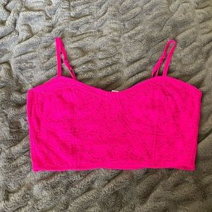 SOLD Decree bralette crop top bright hot pink size XL